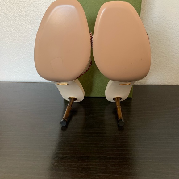 WOMEN'S GUCCI SLIDES HEELS SANDALS LEATHER BAMBOO HEEL SIZE 9.5 US/39.5 EU $820 - Picture 8 of 9